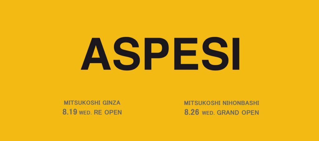 ASPESI オープンおよび売場移転のお知らせ